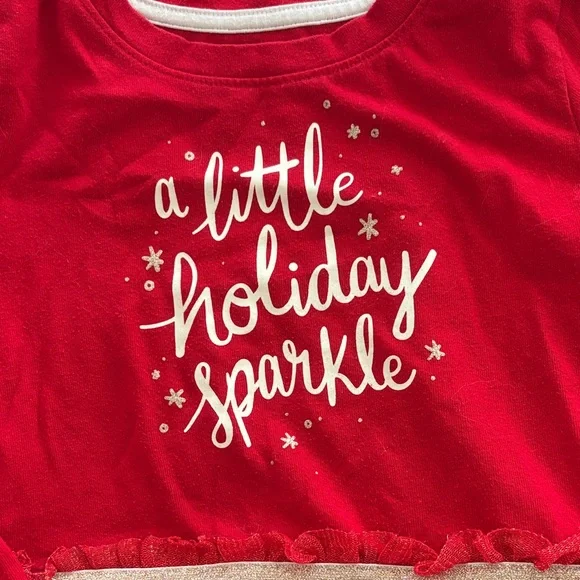 Cat & Jack holiday Sparkle Dress red size 6 - Picture 3 of 4